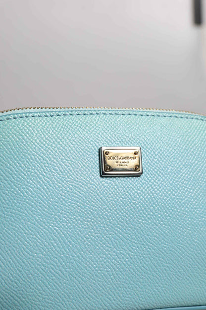 Dolce Gabbana Clutch Pouch Borse Lederen Lichtblauw 19 cm by Dolce & Gabbana