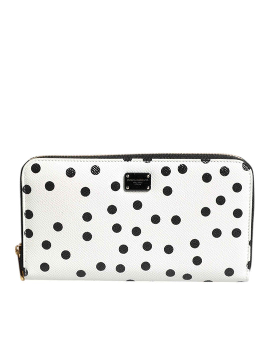 Dolce & Gabbana Continental Portemonnee Lederen Wit Zwart by Dolce & Gabbana