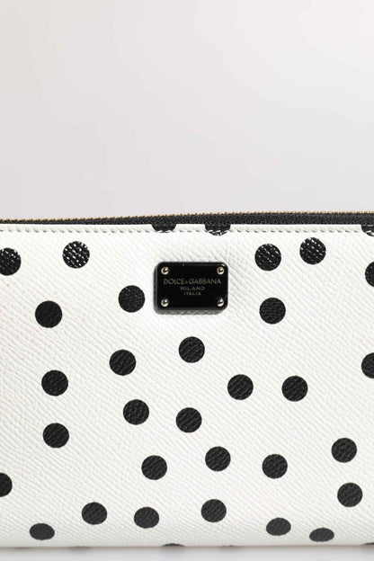 Dolce & Gabbana Continental Portemonnee Lederen Wit Zwart by Dolce & Gabbana