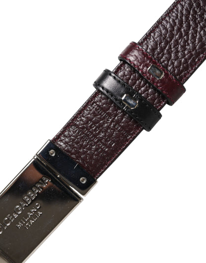 Ceinture réversible Dolce &amp; Gabbana en cuir noir et marron avec boucle en métal