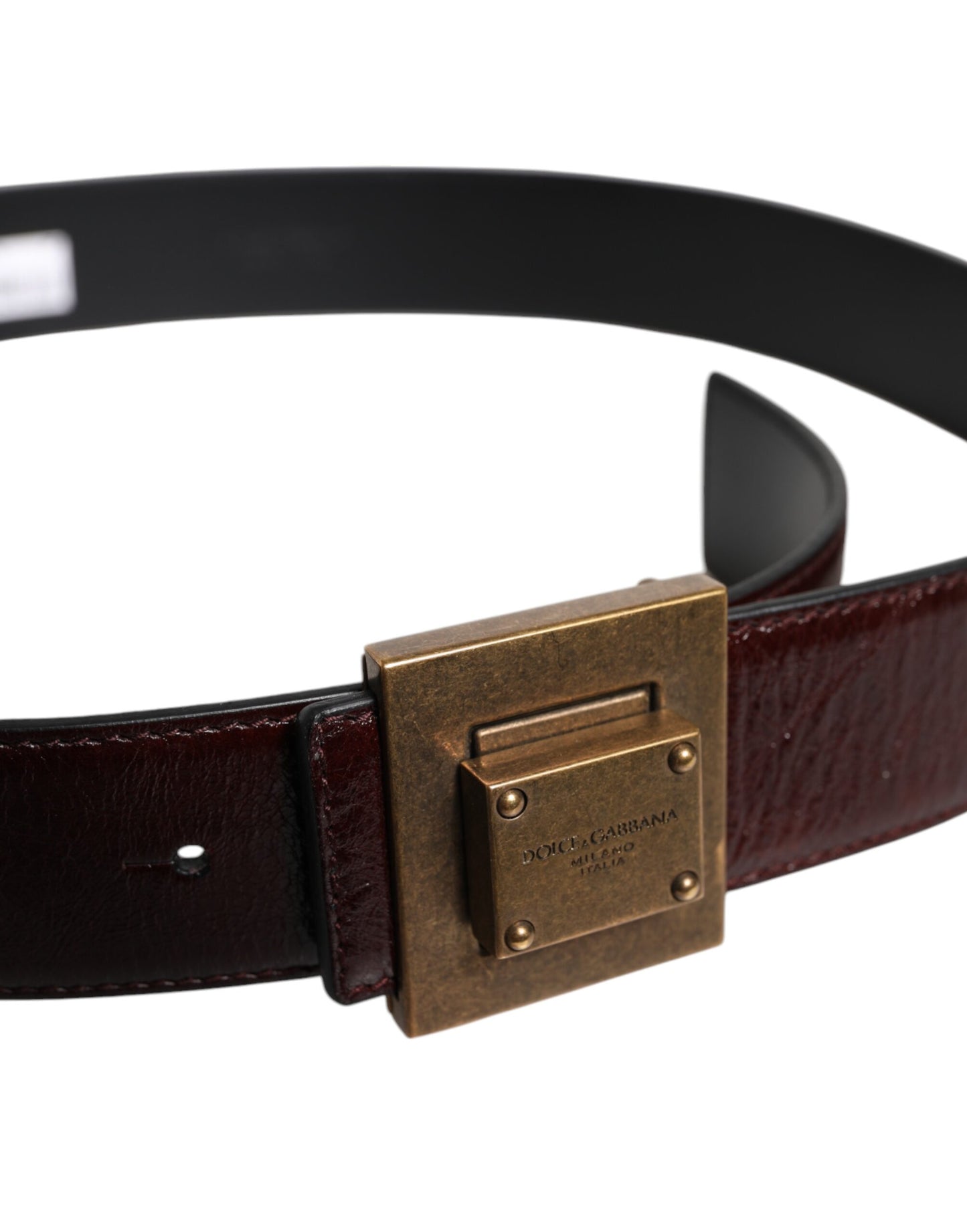 Ceinture classique Dolce &amp; Gabbana en cuir marron avec boucle en métal doré