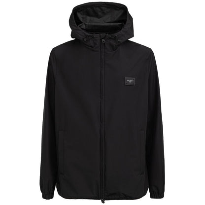 Dolce & Gabbana Black Polyester Jackets & Coat
