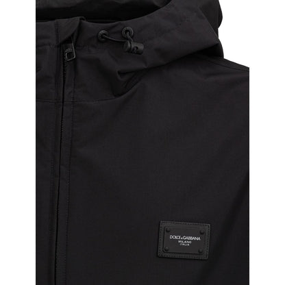 Dolce & Gabbana Black Polyester Jackets & Coat