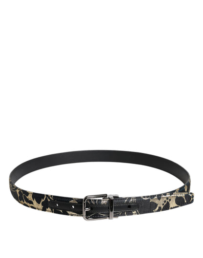 Ceinture à boucle logo en cuir jacquard multicolore Dolce &amp; Gabbana