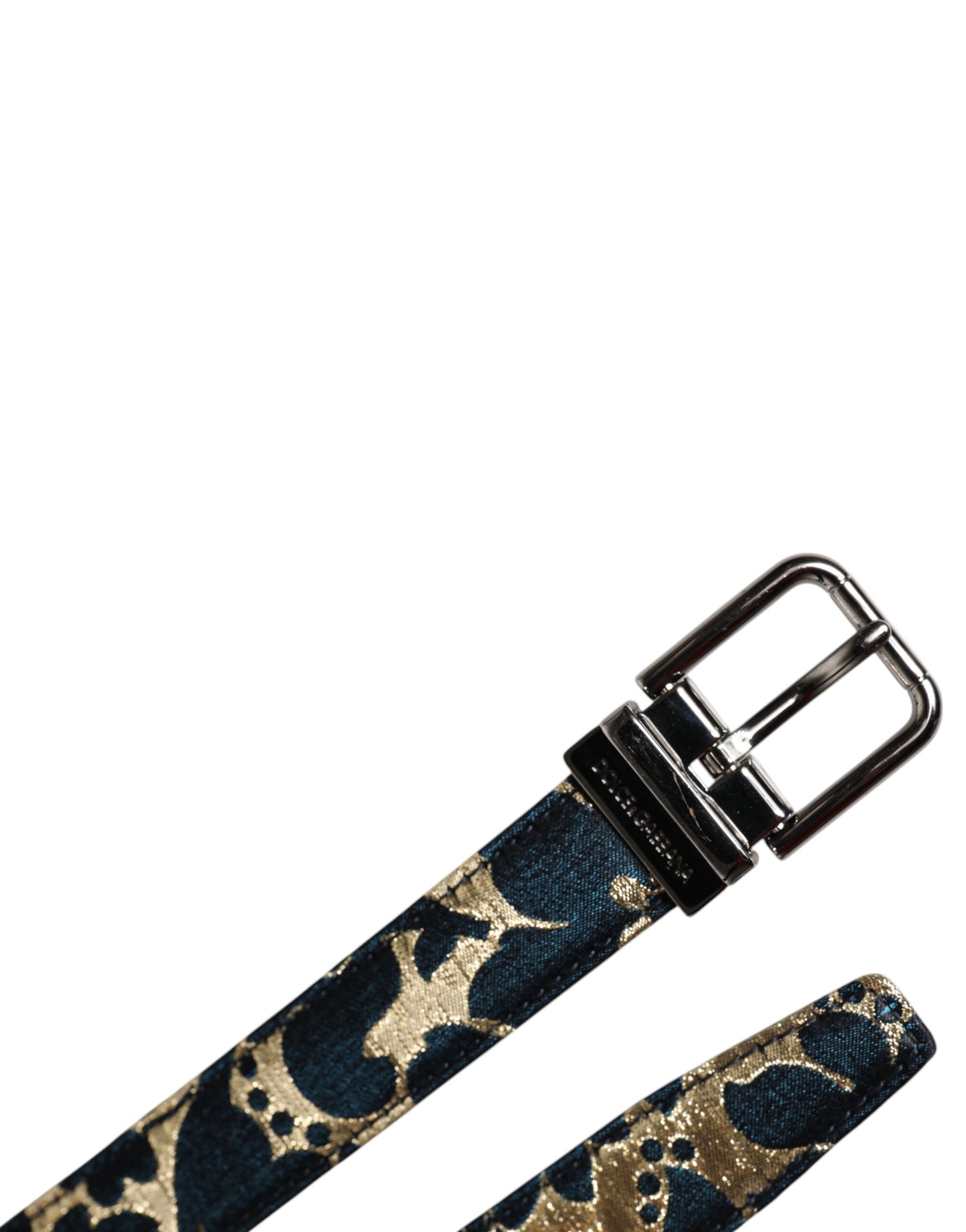 Ceinture à boucle logo en cuir jacquard multicolore Dolce &amp; Gabbana