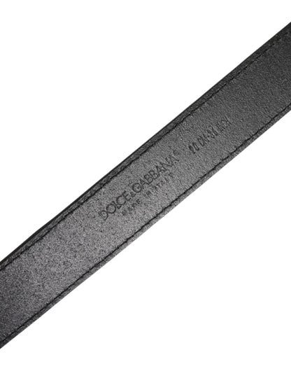 Ceinture à boucle logo en cuir velours marron Dolce &amp; Gabbana