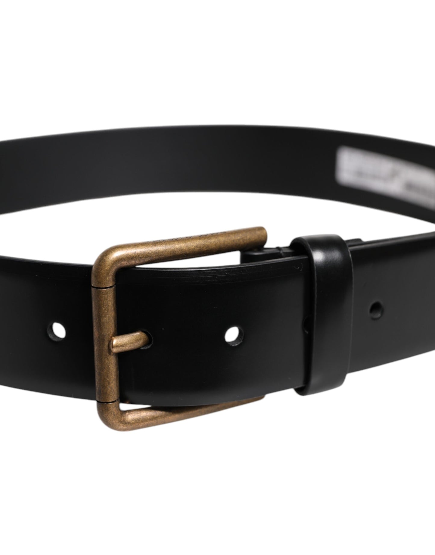 Ceinture à boucle en cuir noir Dolce &amp; Gabbana avec logo DG