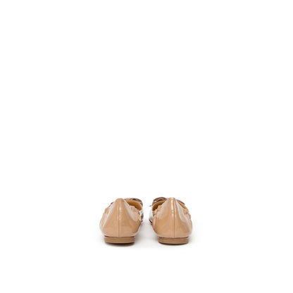 Christian Louboutin Beige Patent Leather Ballet Flat by Christian Louboutin