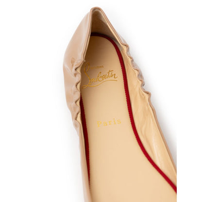 Christian Louboutin Beige Patent Leather Ballet Flat by Christian Louboutin