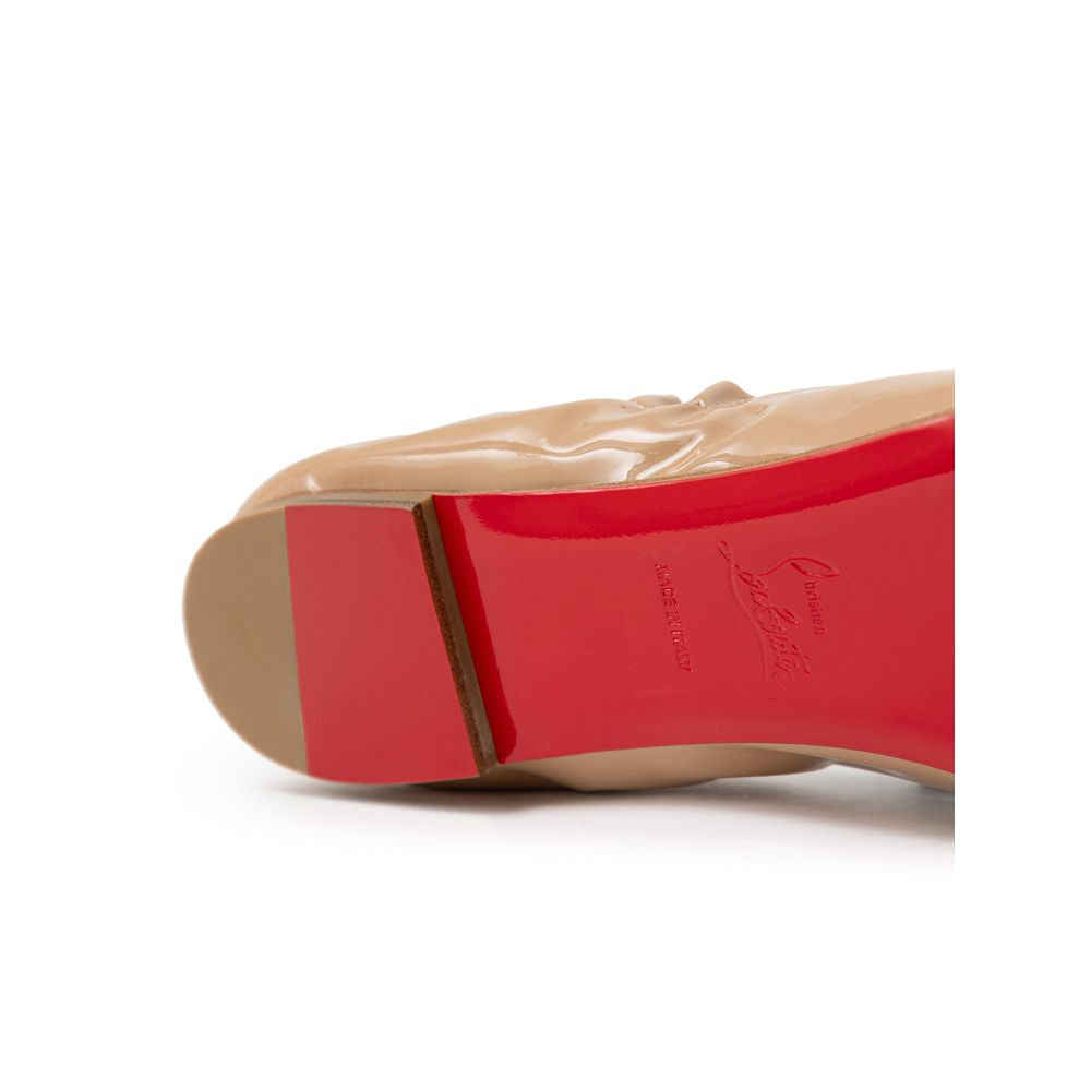 Christian Louboutin Beige Patent Leather Ballet Flat by Christian Louboutin