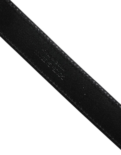 Ceinture classique à boucle en métal en cuir exotique marron Dolce &amp; Gabbana