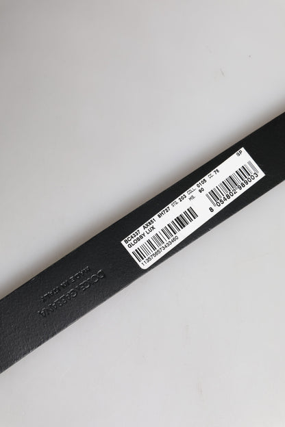 Ceinture classique en cuir marron Dolce &amp; Gabbana avec boucle en métal et logo