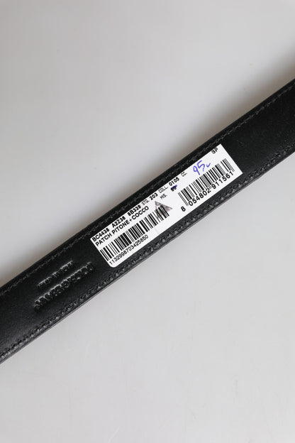 Ceinture Dolce &amp; Gabbana en cuir exotique marron avec boucle en métal et logo