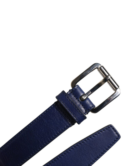 Ceinture Dolce &amp; Gabbana en coton bleu et cuir imprimé avec boucle en métal