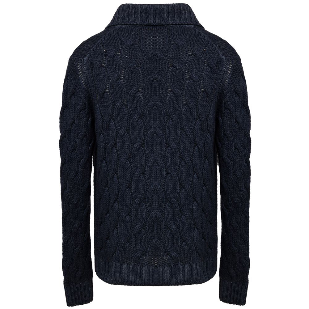 Cardigan en cachemire bleu Cruciani