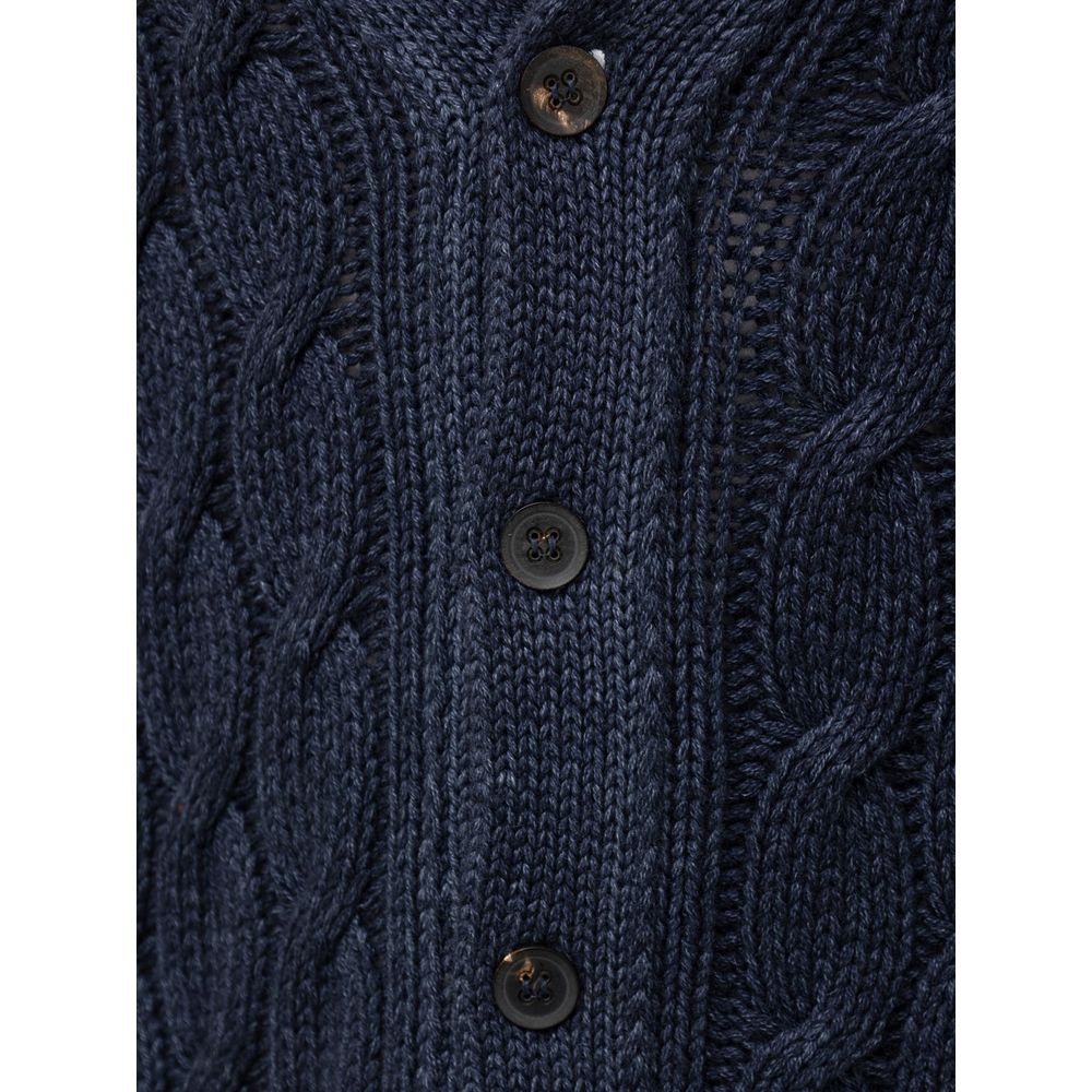 Cardigan en cachemire bleu Cruciani