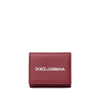 Portefeuille en cuir de veau rouge Dolce &amp; Gabbana