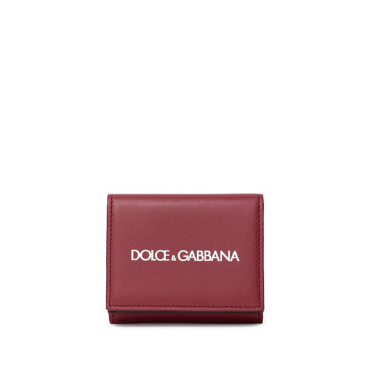 Portefeuille en cuir de veau rouge Dolce &amp; Gabbana