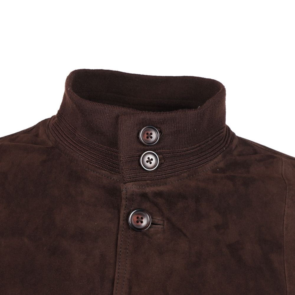 Emilio Romanelli Brown Calfskin Jacket by Emilio Romanelli