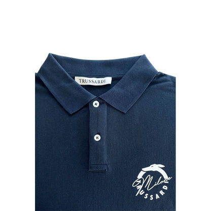 Polo Trussardi Beachwear en coton bleu pour homme