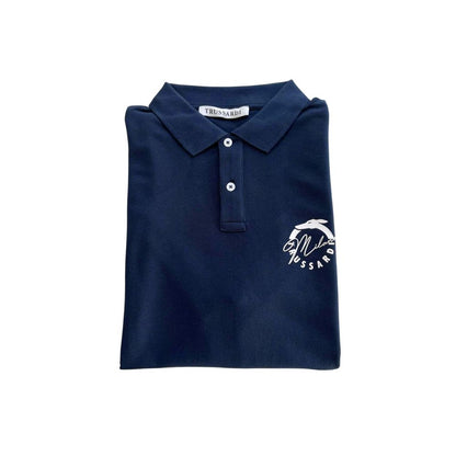 Polo Trussardi Beachwear en coton bleu pour homme