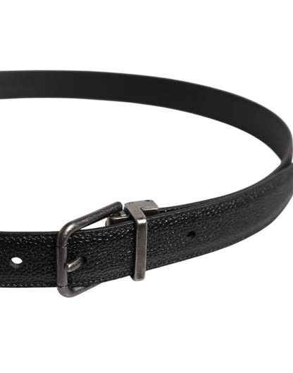 Ceinture classique à boucle métallique en cuir de veau noir Dolce &amp; Gabbana