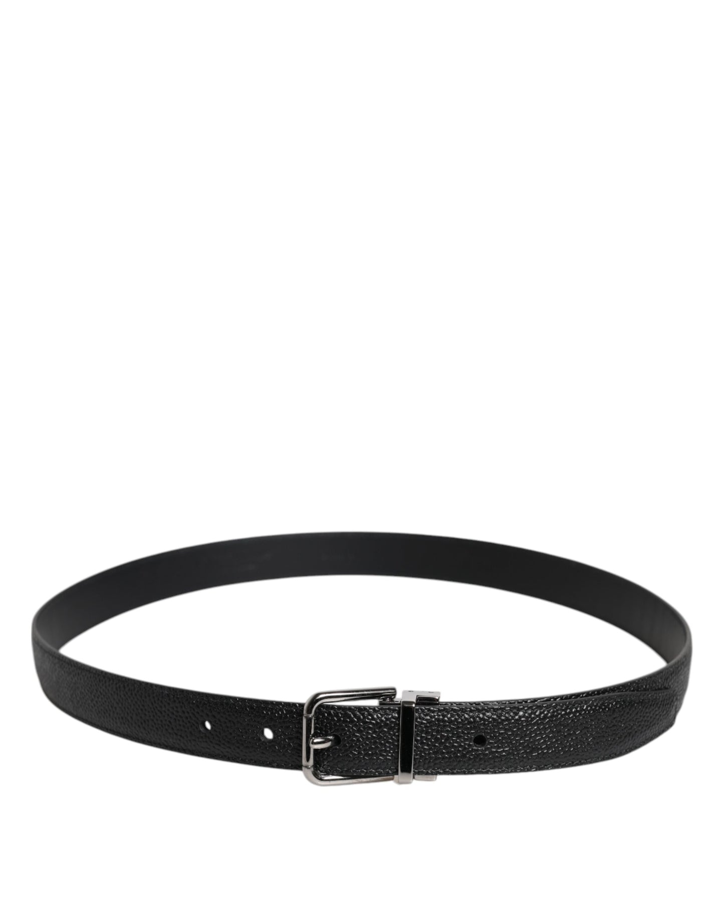 Ceinture classique à boucle métallique en cuir de veau noir Dolce &amp; Gabbana