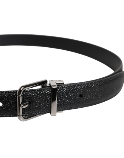 Ceinture classique à boucle métallique en cuir de veau noir Dolce &amp; Gabbana