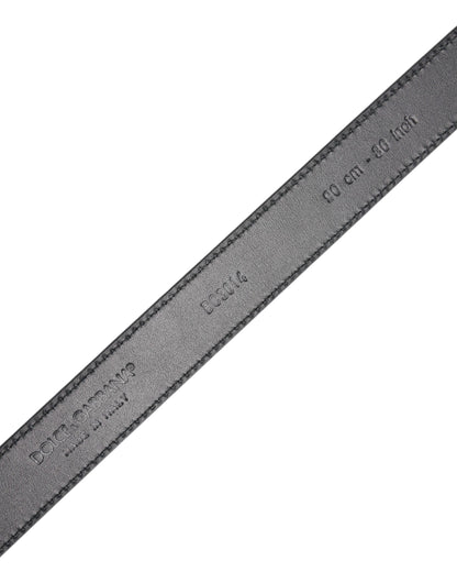 Ceinture classique à boucle métallique en cuir de veau noir Dolce &amp; Gabbana