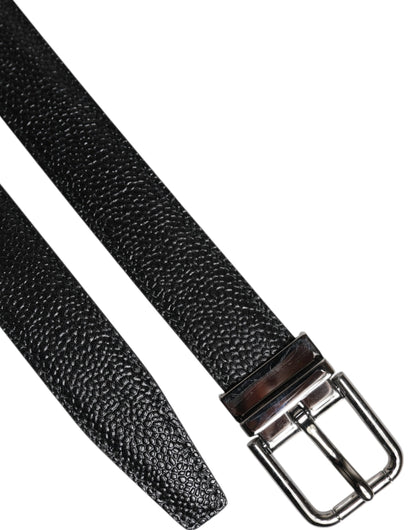 Ceinture classique à boucle métallique en cuir de veau noir Dolce &amp; Gabbana