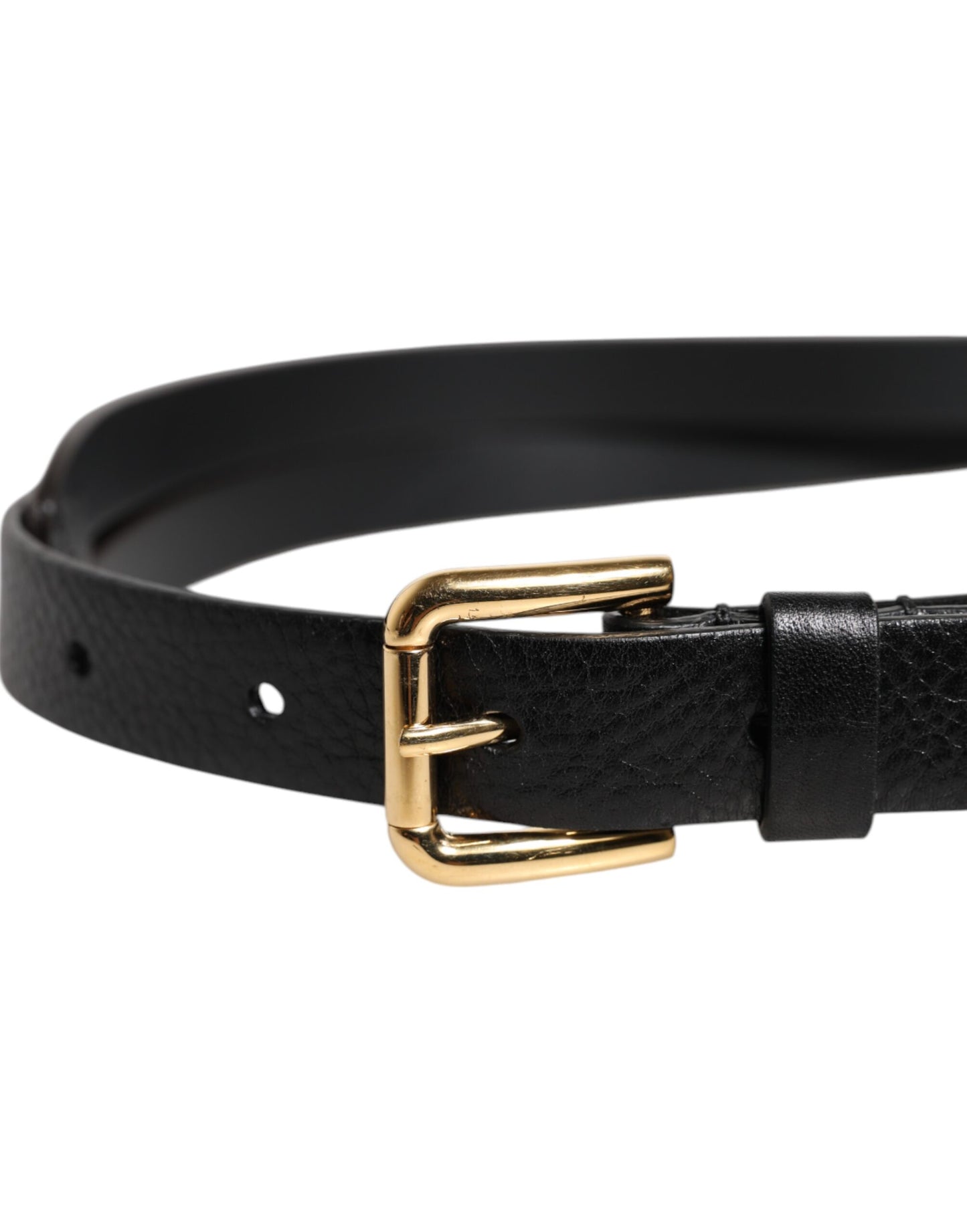 Ceinture classique à boucle en métal doré et motif léopard noir Dolce &amp; Gabbana