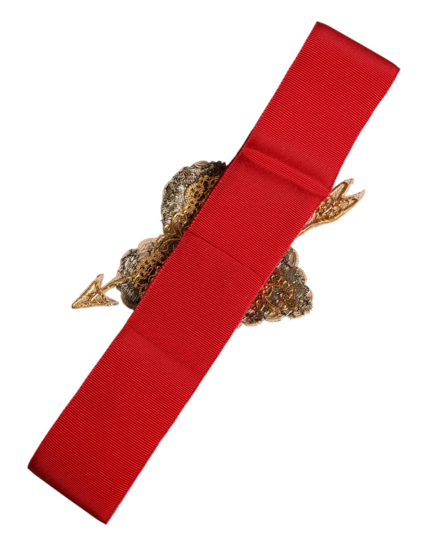 Ceinture extensible rouge Dolce &amp; Gabbana à taille large ornée de cœurs