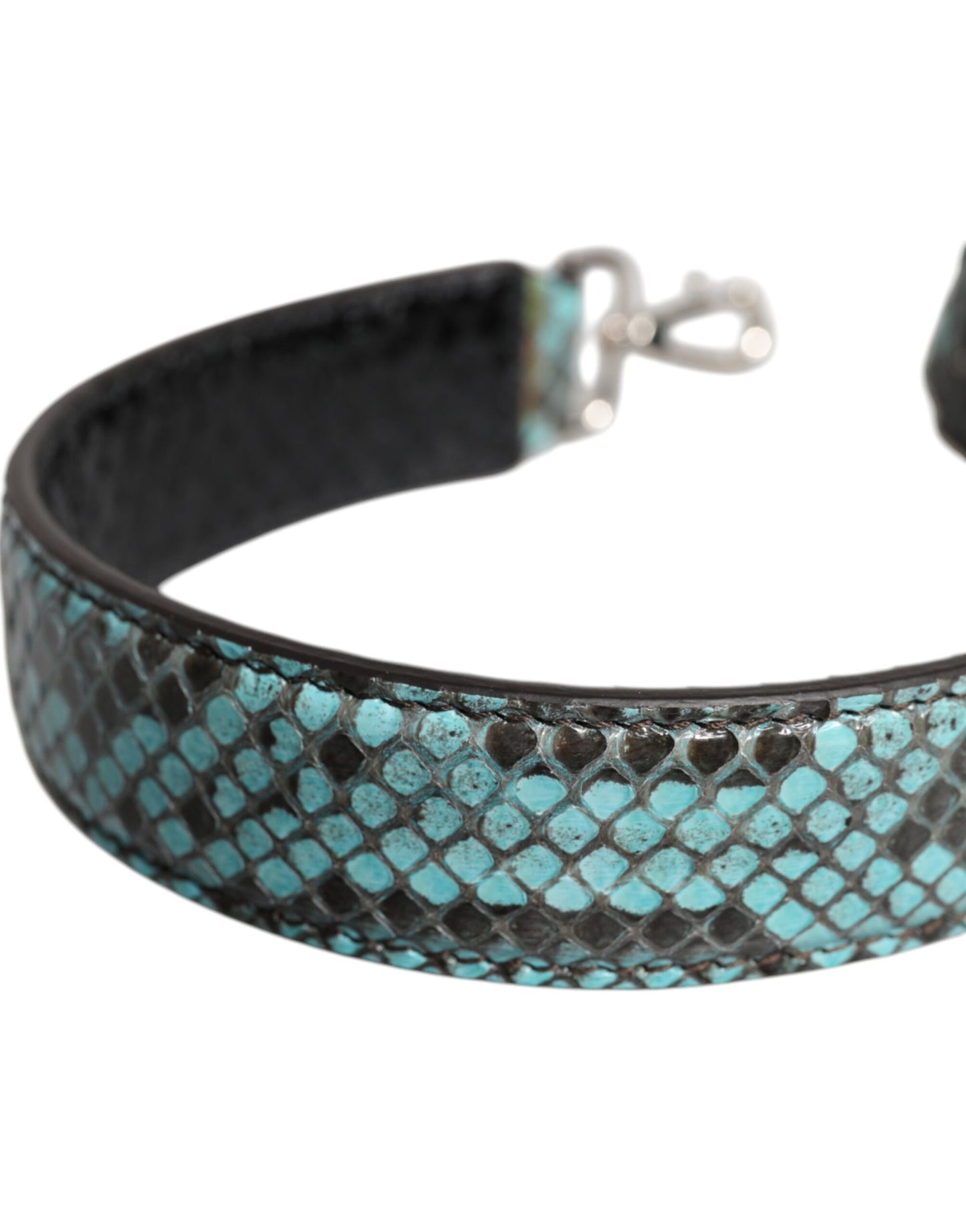 Dolce Gabbana Schouderriem Pythonleer Zwart Blauw 45x3cm