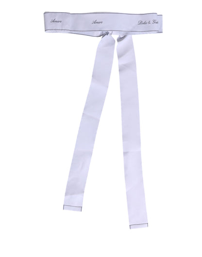 Ceinture à large nœud et logo Dolce &amp; Gabbana en ruban blanc