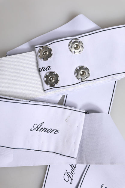 Ceinture à large nœud et logo Dolce &amp; Gabbana en ruban blanc
