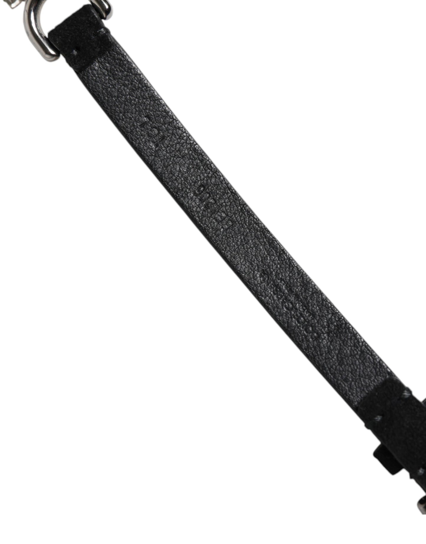 Dolce &amp; Gabbana Black Leather Daisy Crystal Embellish Waist Belt