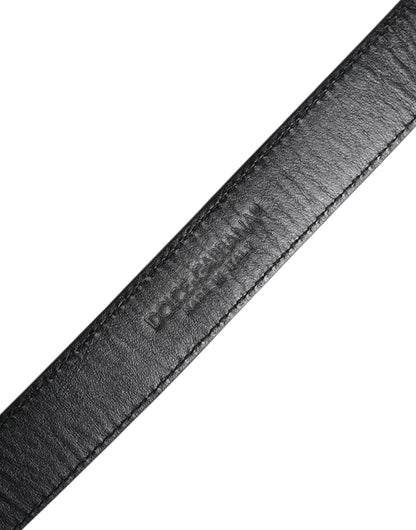 Dolce &amp; Gabbana Brown White Pony Leather Metal Buckle Belt