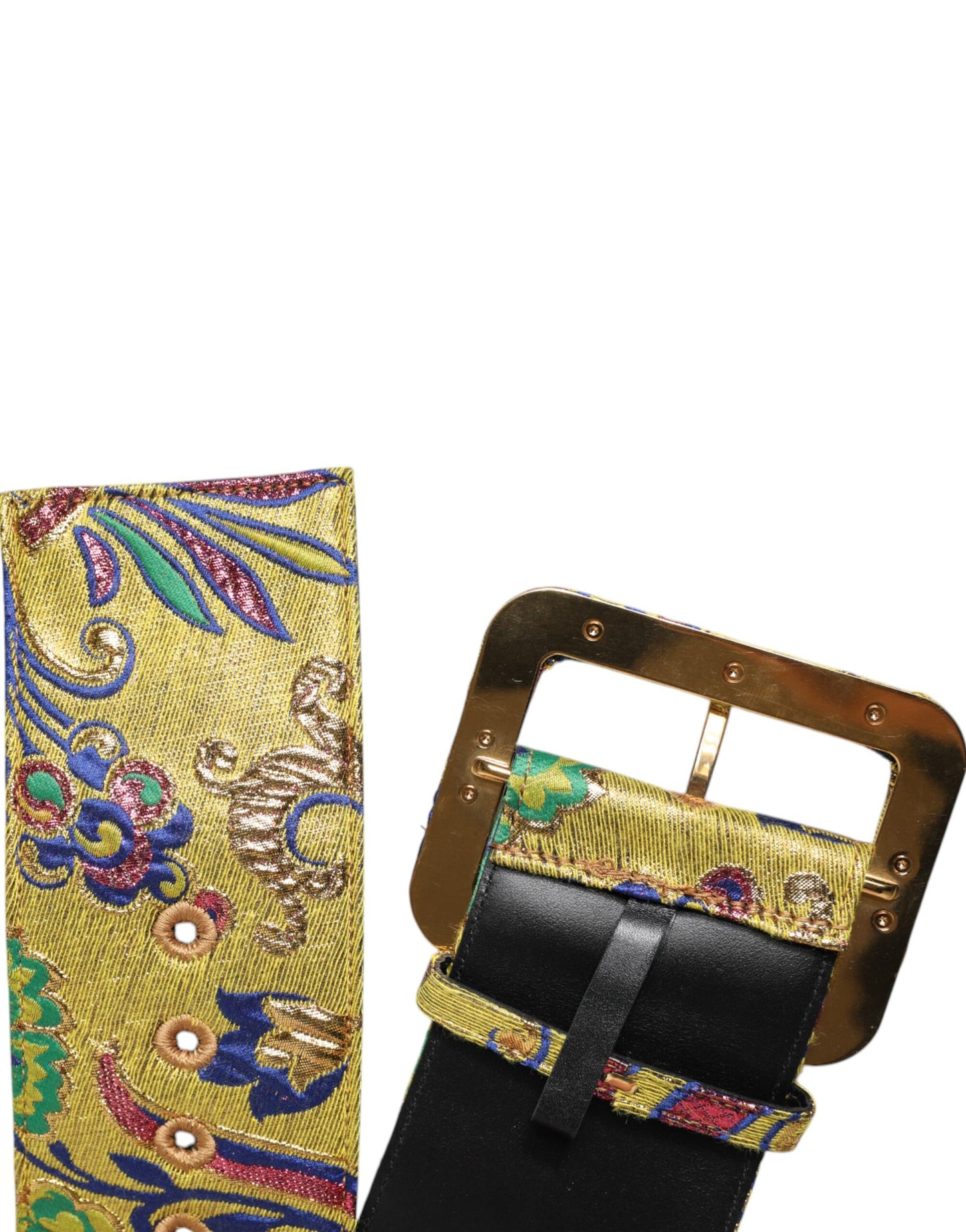 Dolce &amp; Gabbana Multicolor Floral Jacquard Wide Waist Belt