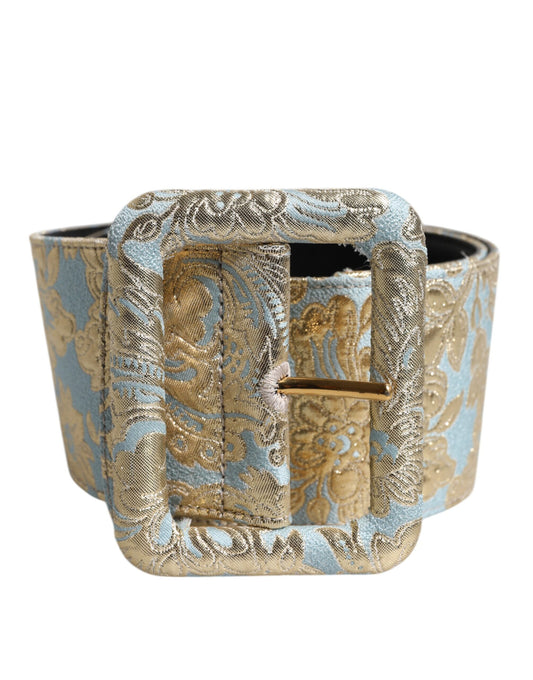 Dolce &amp; Gabbana Multicolor Floral Jacquard Wide Waist Belt
