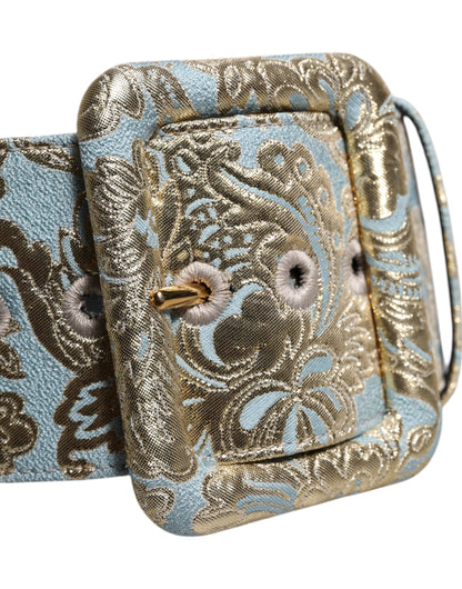 Dolce &amp; Gabbana Multicolor Floral Jacquard Wide Waist Belt