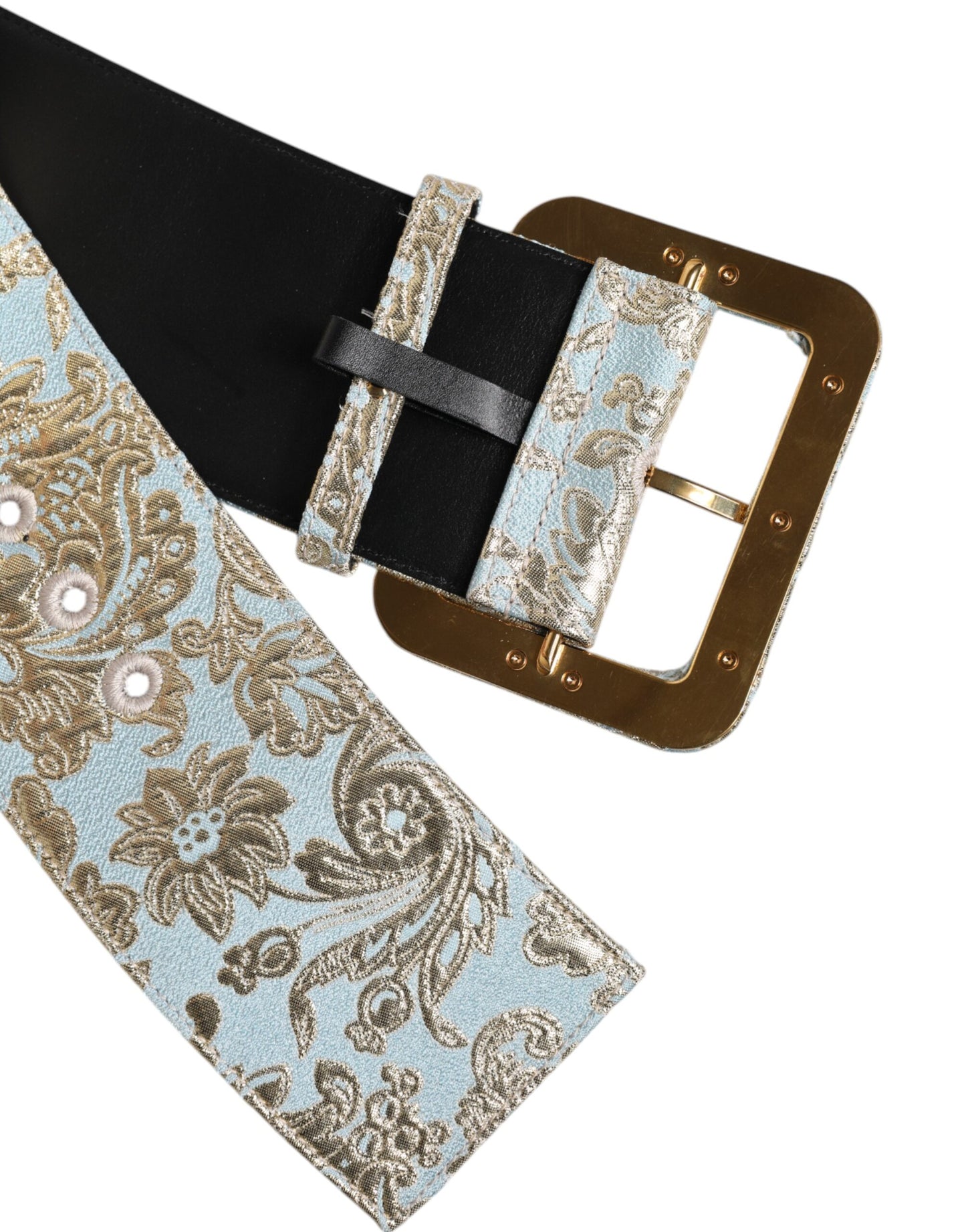 Dolce &amp; Gabbana Multicolor Floral Jacquard Wide Waist Belt