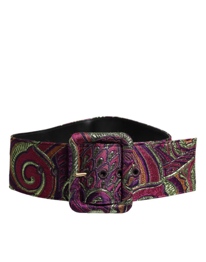 Dolce &amp; Gabbana Multicolor Floral Jacquard Wide Waist Belt