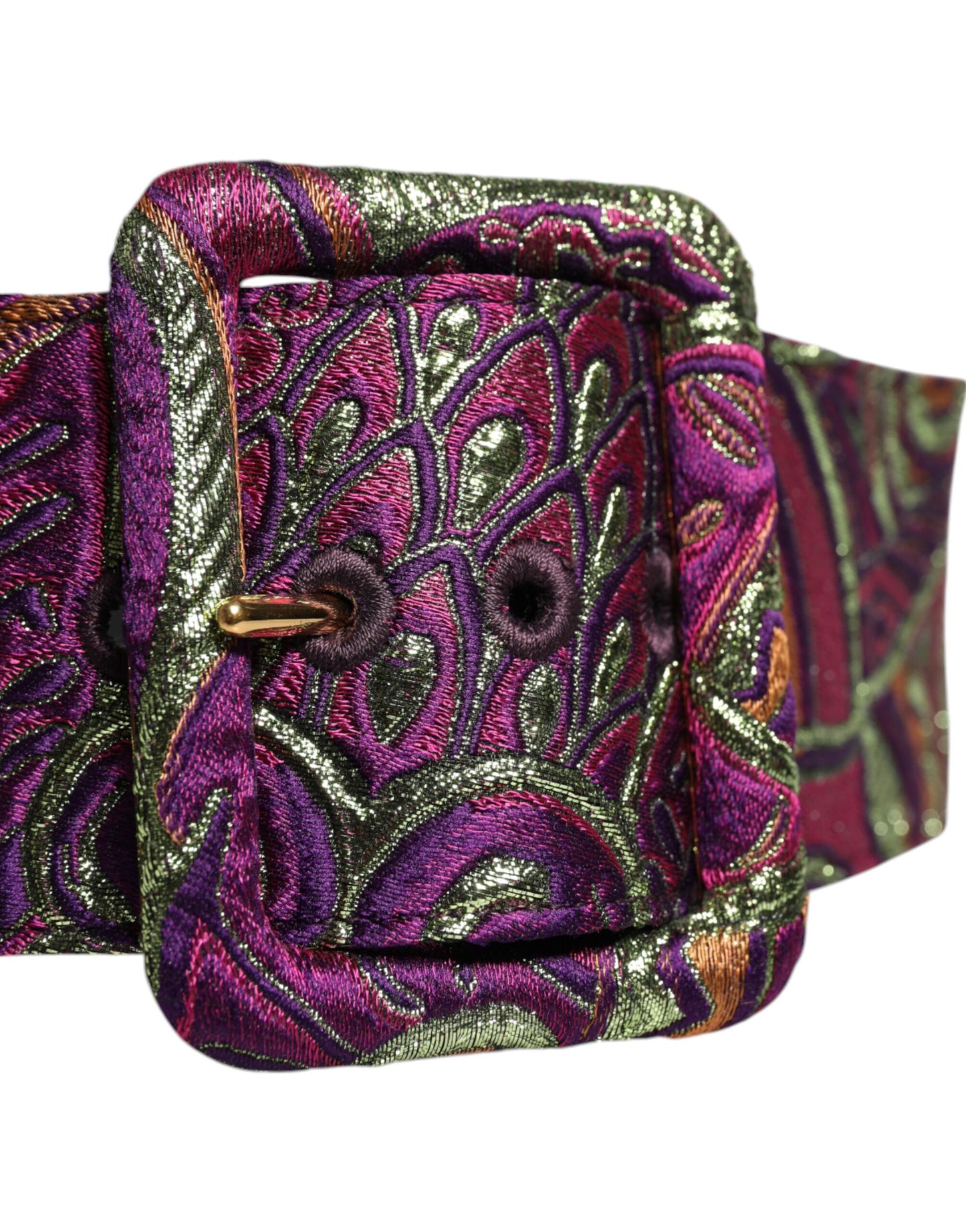 Dolce &amp; Gabbana Multicolor Floral Jacquard Wide Waist Belt