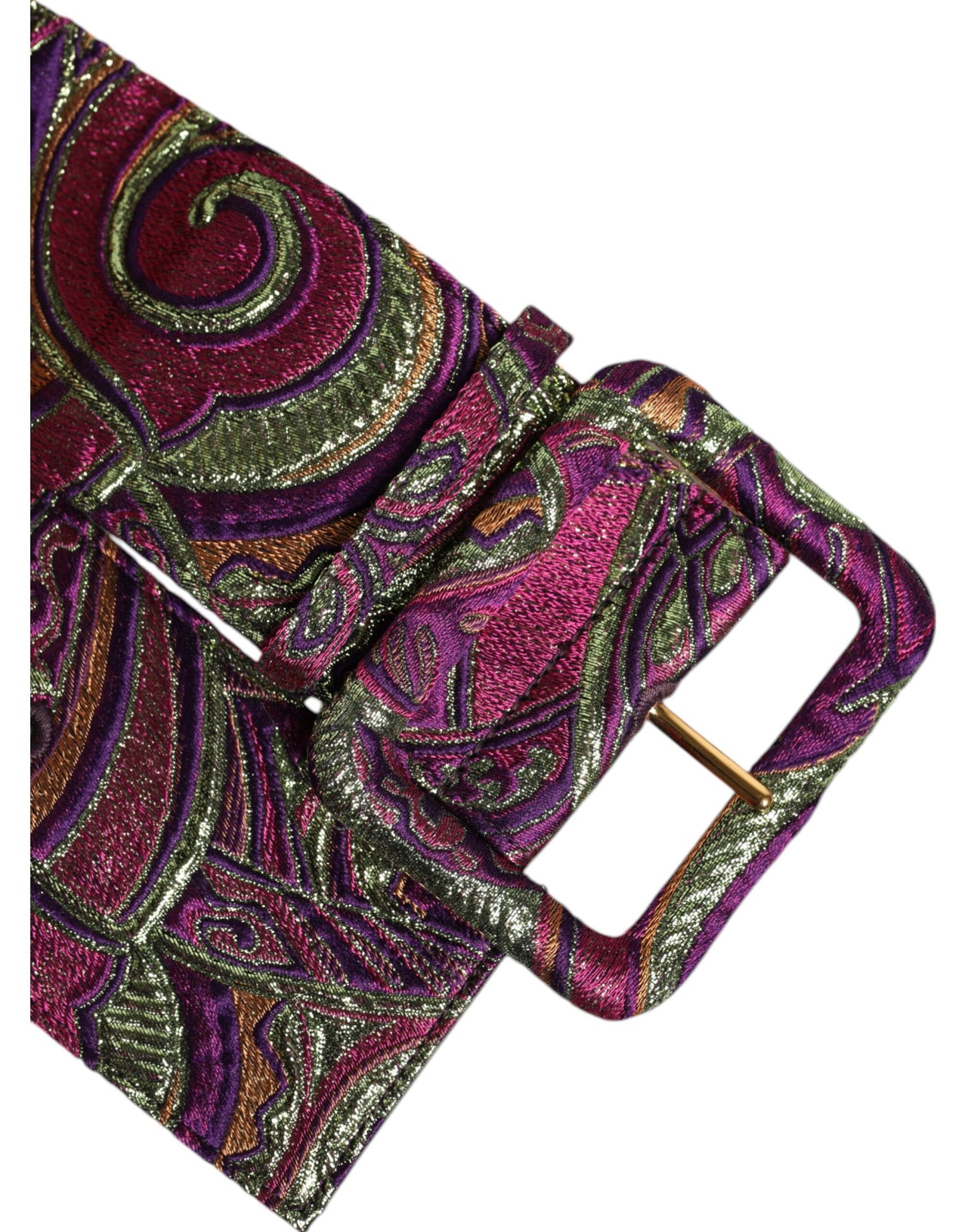 Dolce &amp; Gabbana Multicolor Floral Jacquard Wide Waist Belt