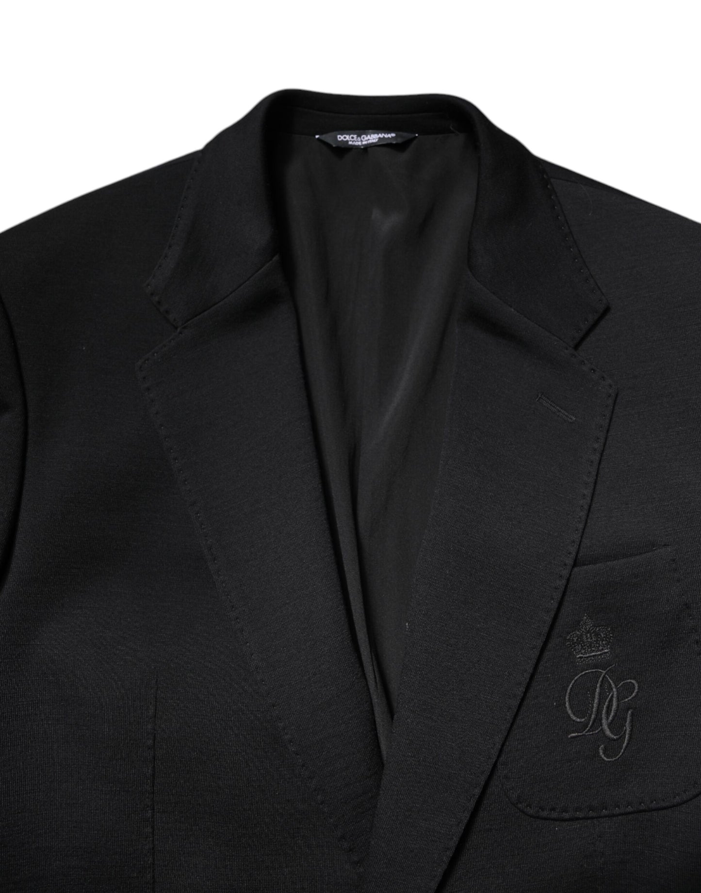Dolce &amp; Gabbana Manteau Slim Fit en Laine Noire Veste de Costume Blazer