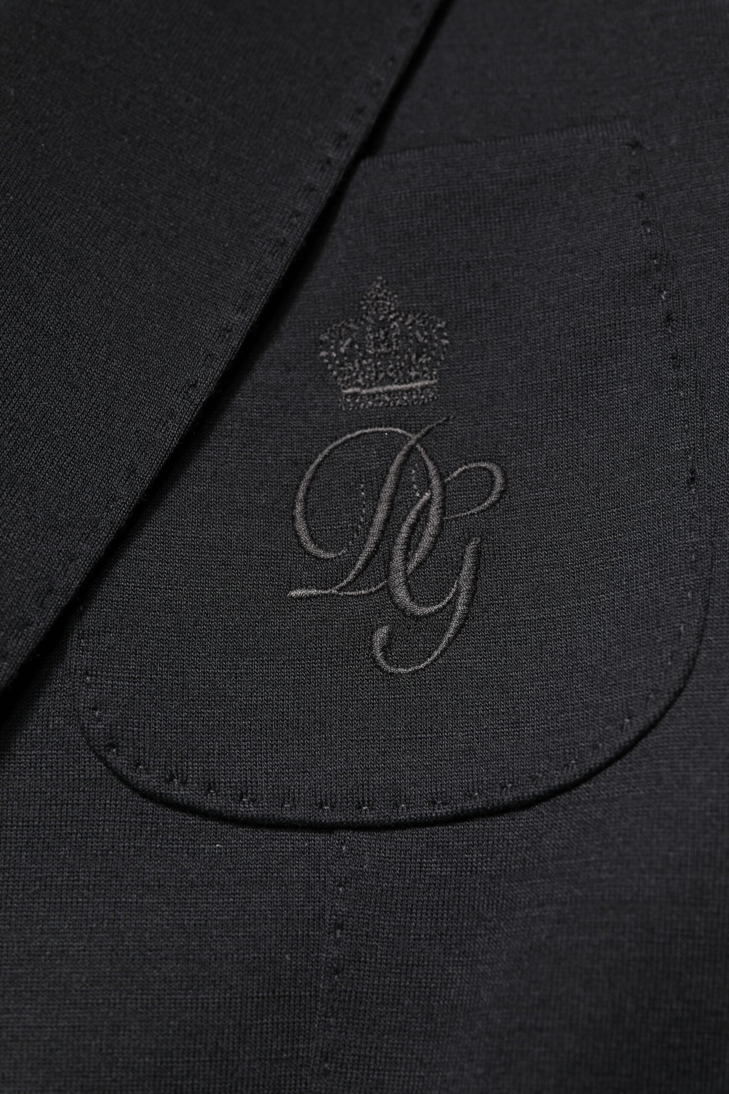 Dolce &amp; Gabbana Manteau Slim Fit en Laine Noire Veste de Costume Blazer