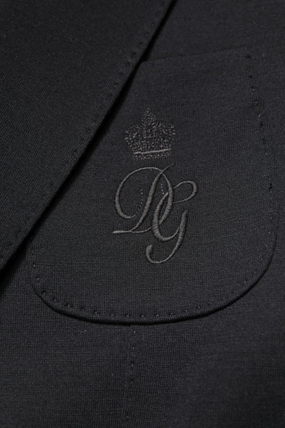Dolce &amp; Gabbana Manteau Slim Fit en Laine Noire Veste de Costume Blazer