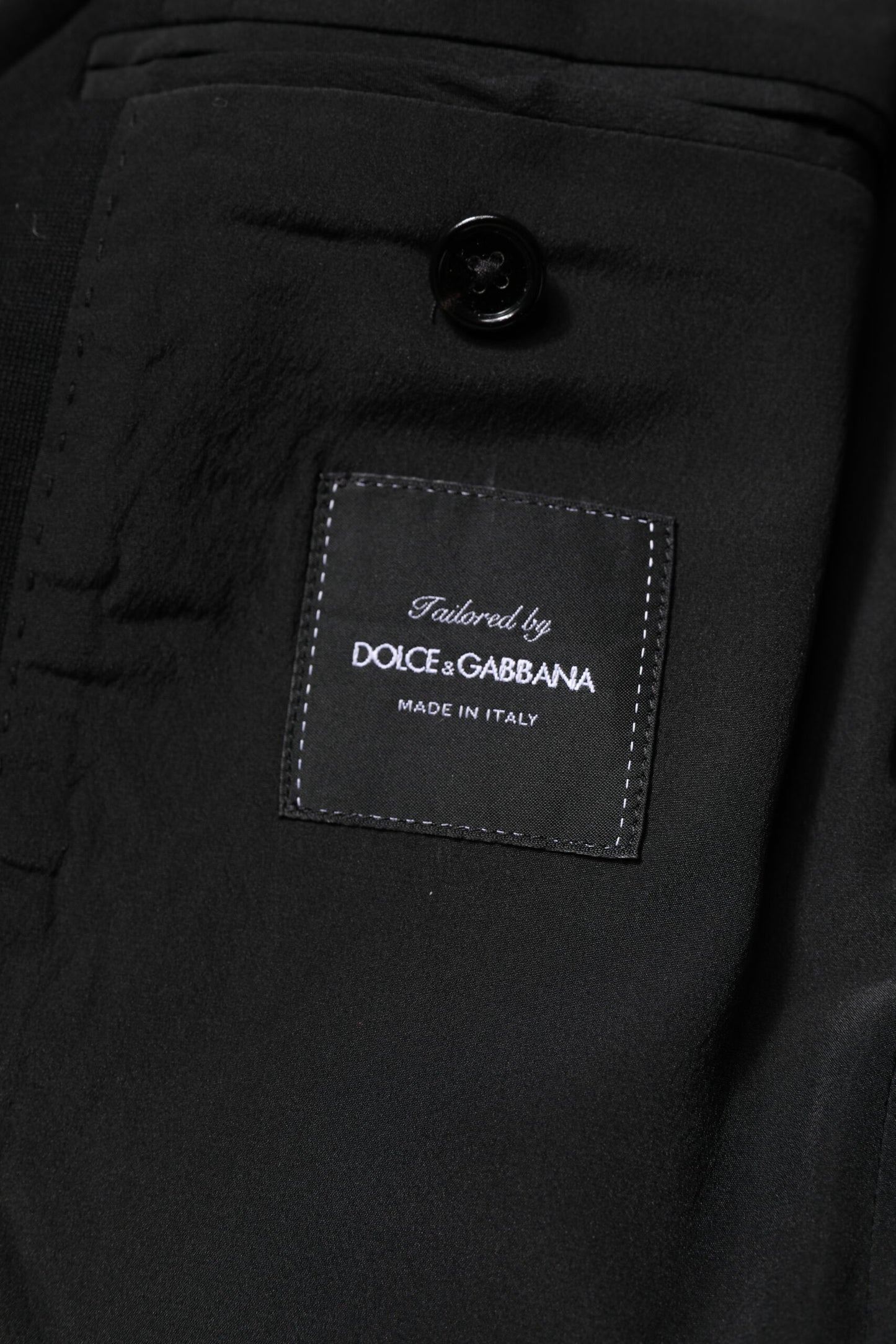 Dolce &amp; Gabbana Manteau Slim Fit en Laine Noire Veste de Costume Blazer