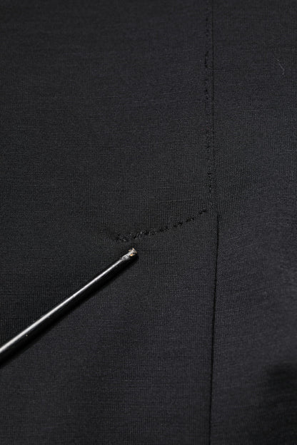 Dolce &amp; Gabbana Manteau Slim Fit en Laine Noire Veste de Costume Blazer