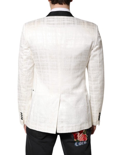 Costume blazer à simple boutonnage Dolce &amp; Gabbana blanc et noir